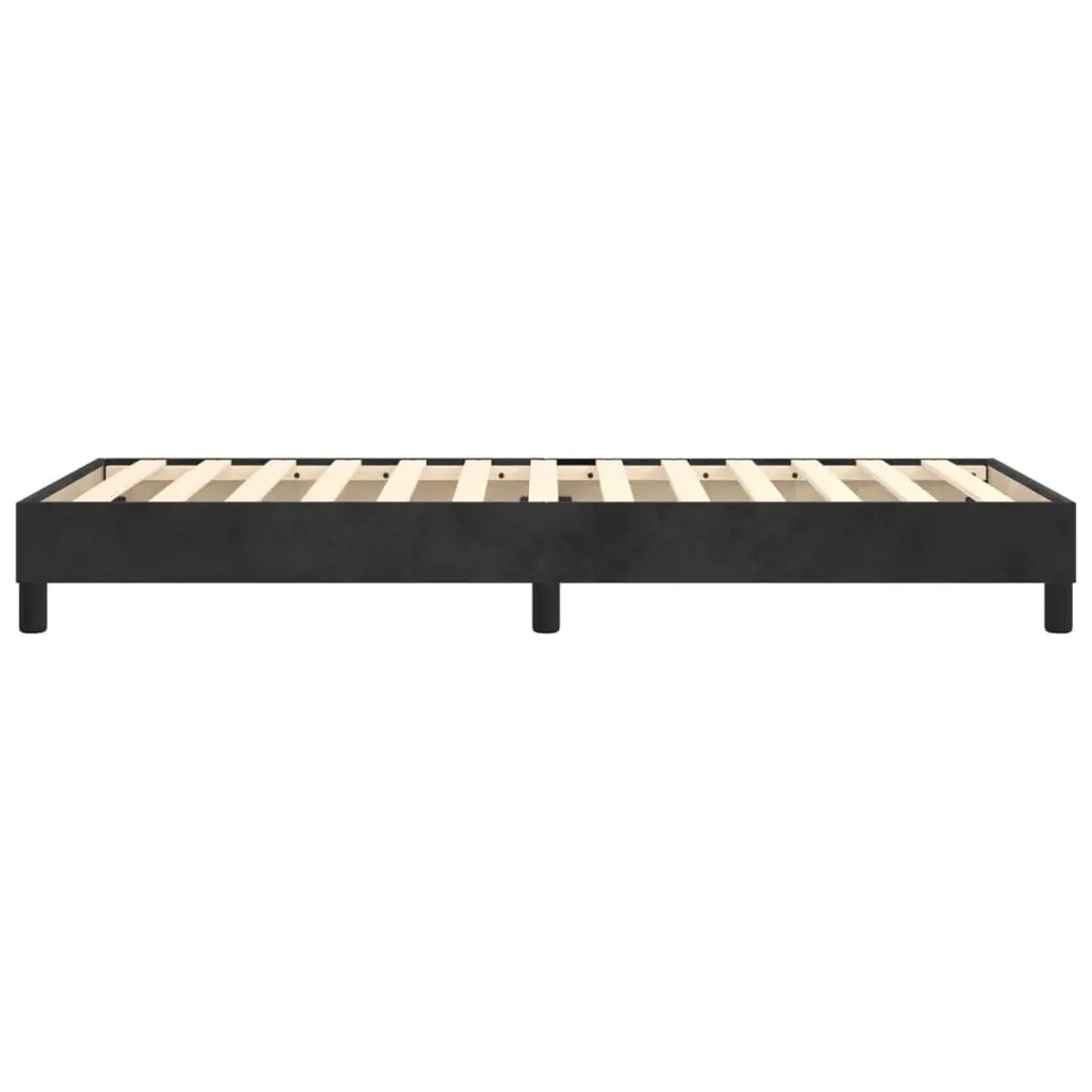 King Single Black Velvet Box Spring Bed Frame