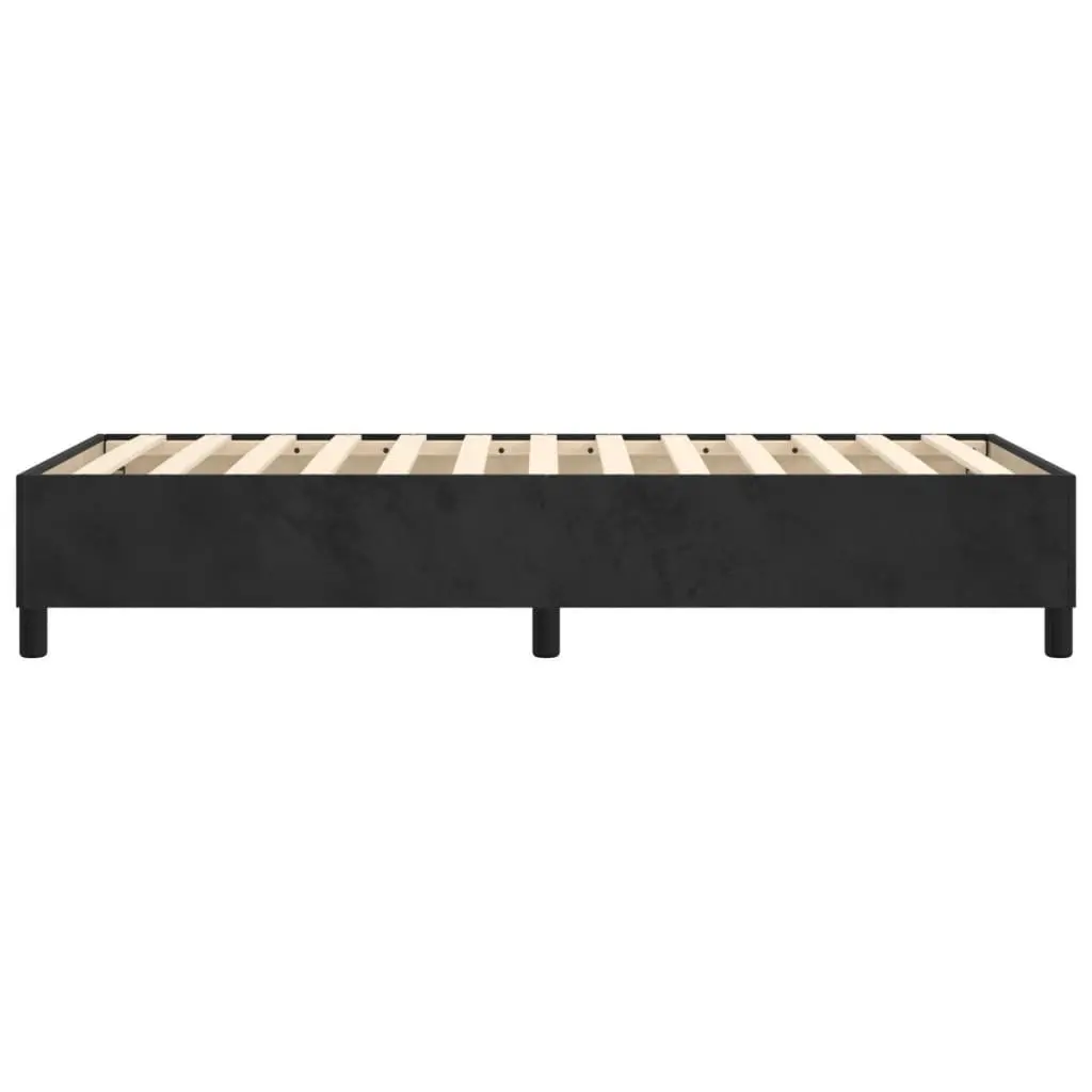 King Single Size Black Velvet Box Spring Bed Frame