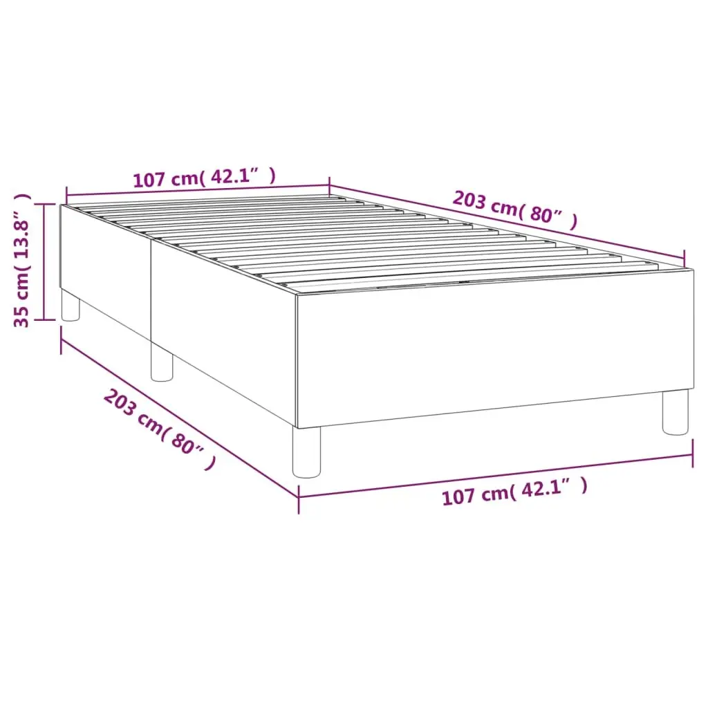 King Single Size Black Velvet Box Spring Bed Frame