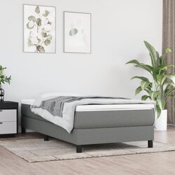 Durable Box Spring Bed with Grey Pocket Spring Mattress