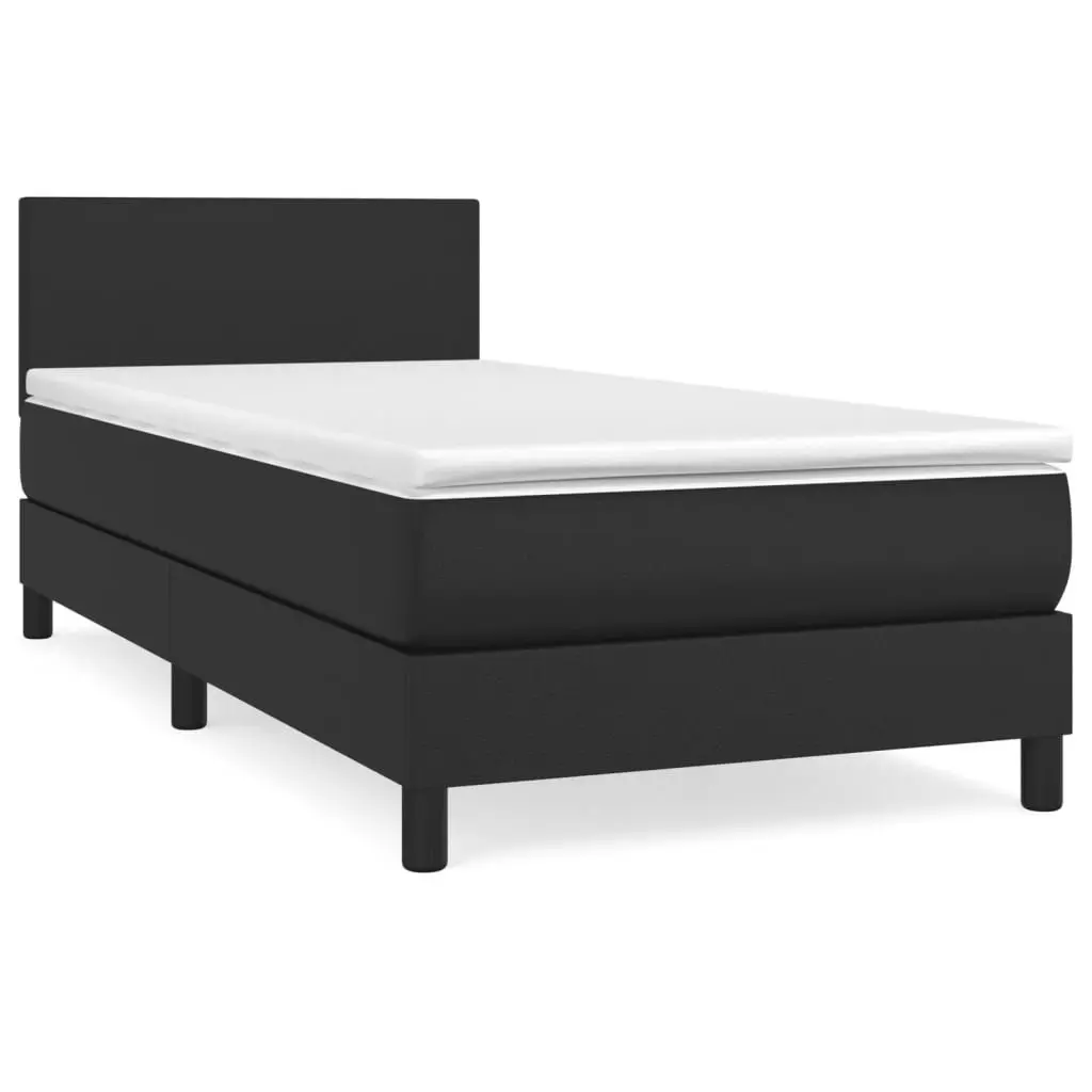 Adjustable Box Spring Bed with Pocket Mattress in Black