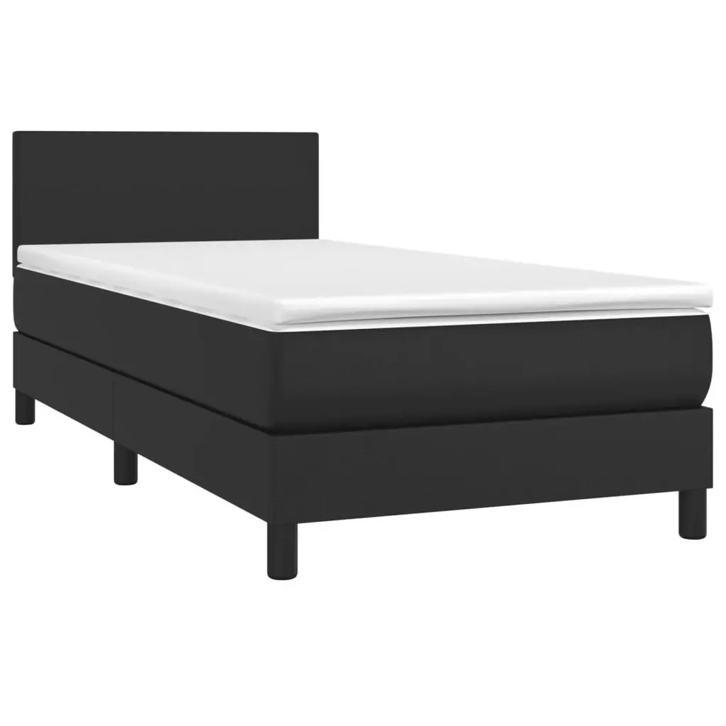 Adjustable Box Spring Bed with Pocket Mattress in Black