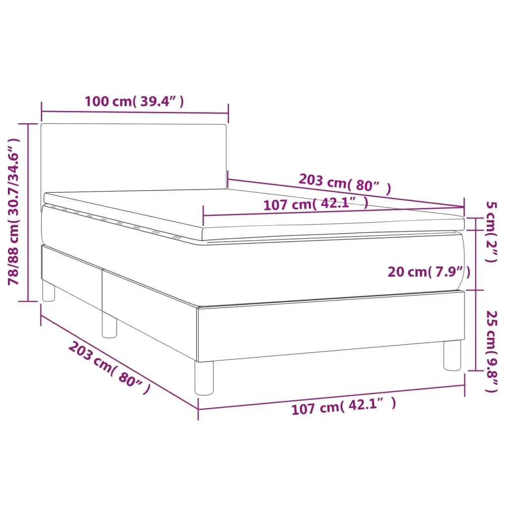 Adjustable Box Spring Bed with Pocket Mattress in Black