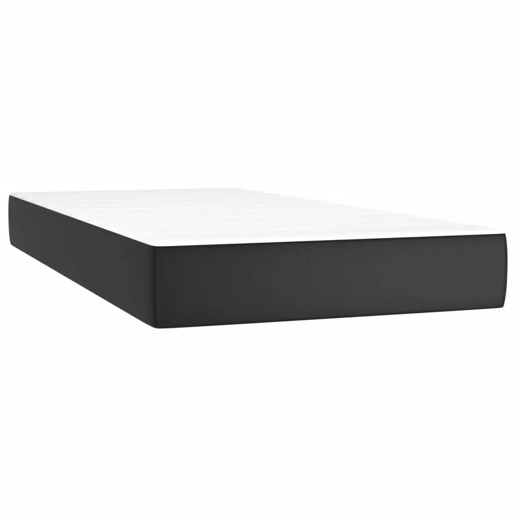 Box Spring Bed Pocket Spring Mattress Faux Leather 100x200 cm Black