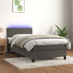 Box Spring Bed with Adjustable Headboard and Mattress