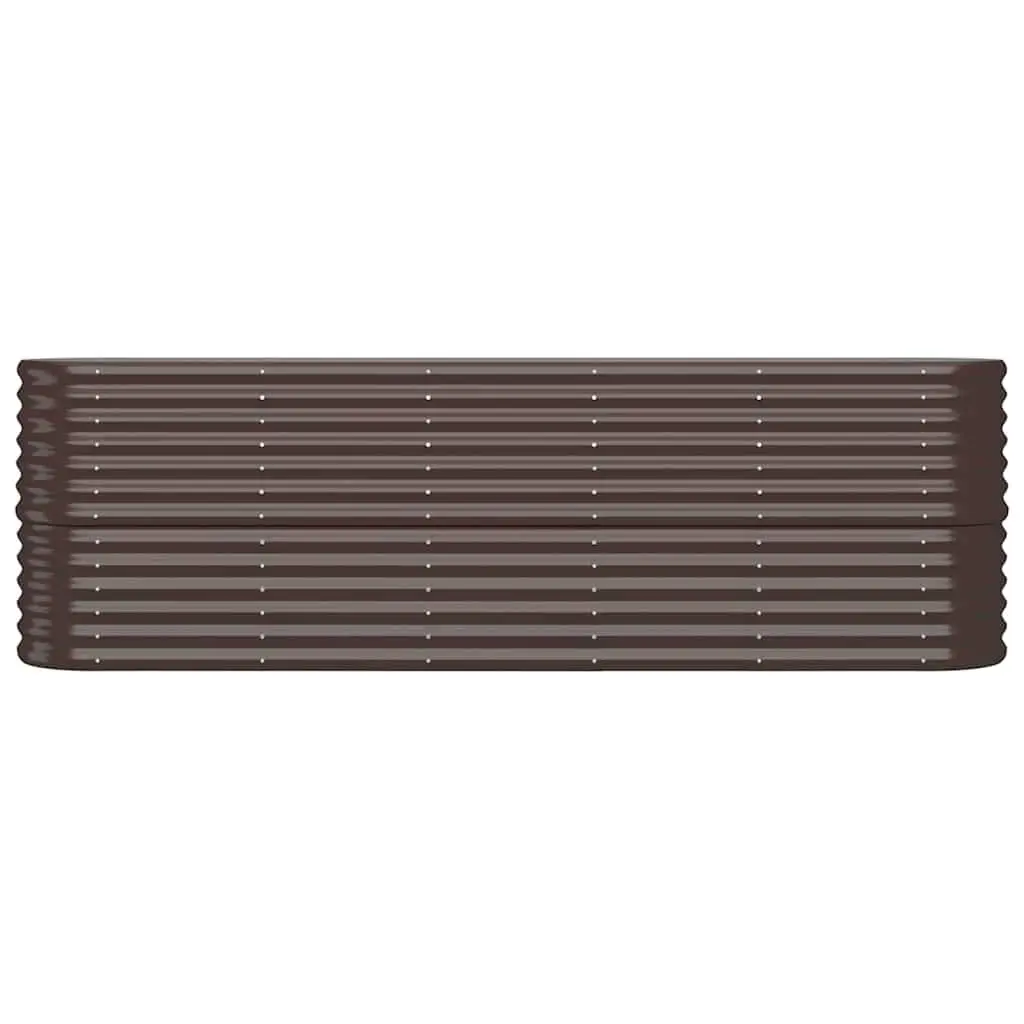 Raised Garden Bed Galvanised Steel 224x40x68cm Brown