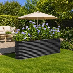 Durable Raised Garden Bed Planter Box in Anthracite