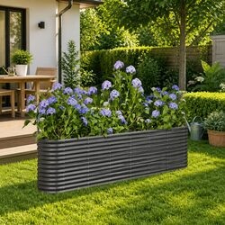 Durable Grey Raised Garden Bed for Vegetables