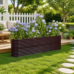 Garden Raised Bed Planter Box Galvanised Steel Frame Outdoor Flowers Vegetables