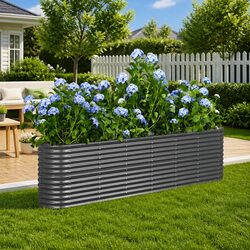 Durable Galvanised Steel Raised Bed for Your Garden 260x40x68cm