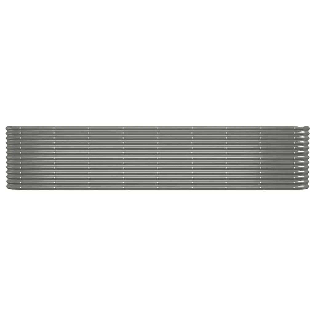 Garden Raised Bed Galvanised Steel 332 x 40 x 68 cm Grey