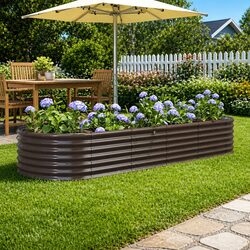 Durable Brown Steel Garden Raised Bed Planter for Vegetables