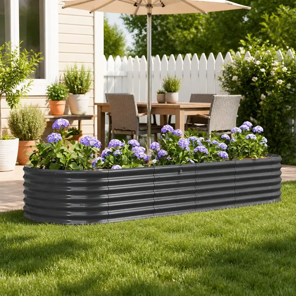 Raised Garden Bed Planter Box Anthracite 224x80x36cm