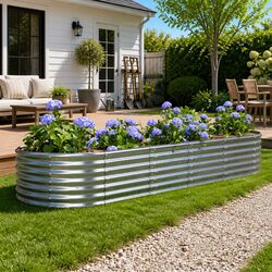 Silver Galvanised Steel Raised Bed Planter for Your Garden
