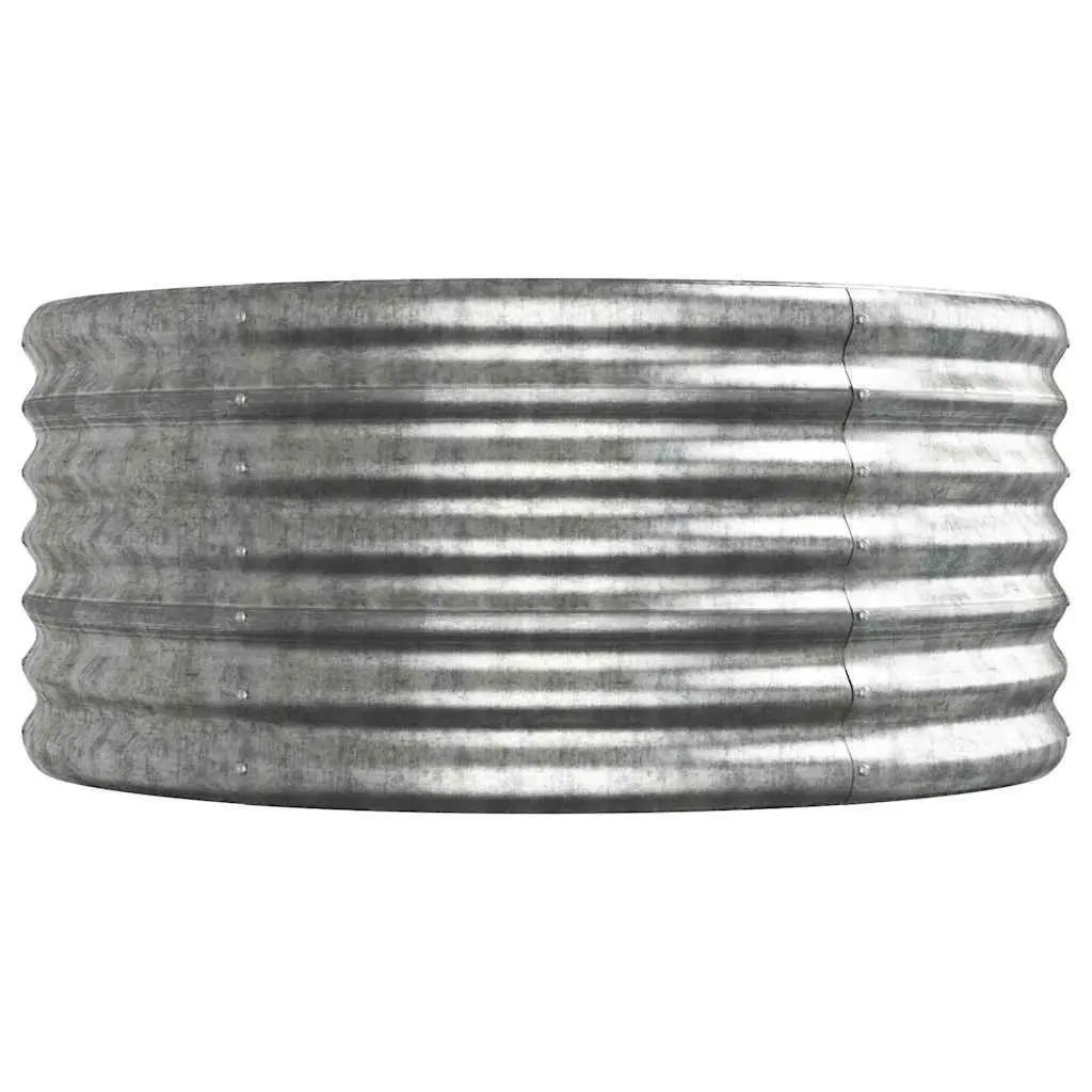 Garden Raised Bed Planter Galvanised Steel 224 x 80 x 36 cm Silver