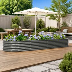 Durable Galvanised Steel Planter Box for Gardens