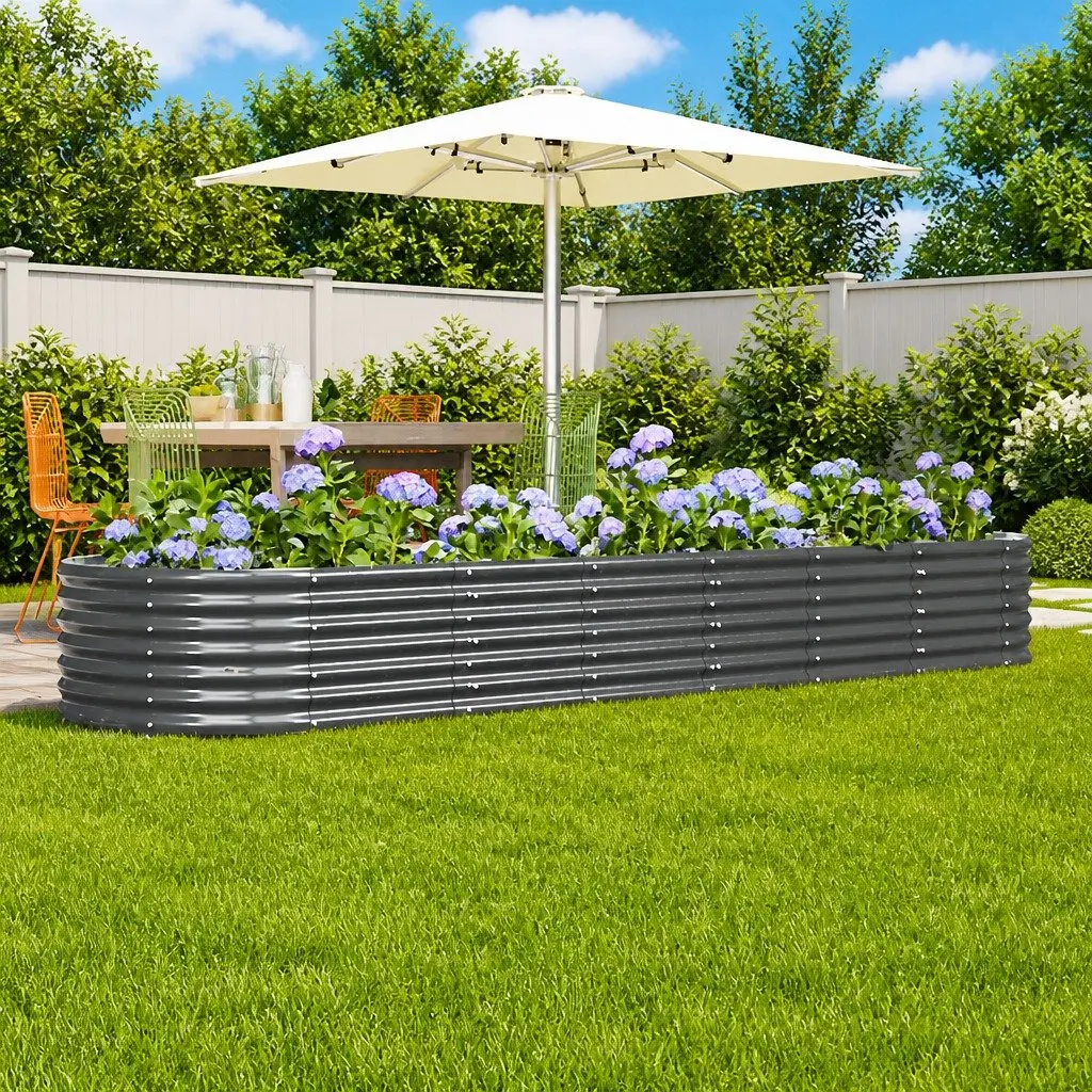 Anthracite Steel Raised Garden Bed Planter