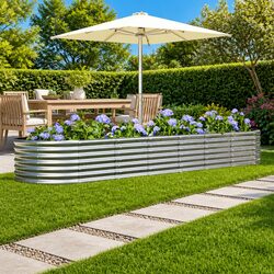 Durable Galvanised Steel Raised Garden Bed for Outdoors