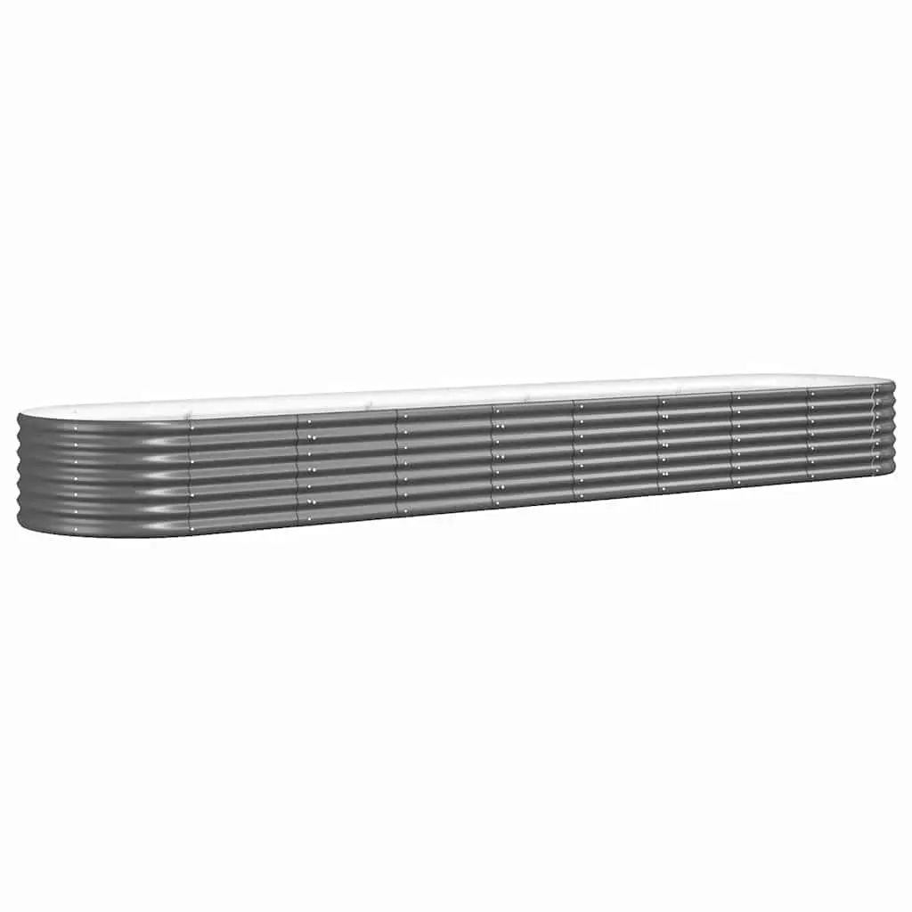 Garden Raised Bed Galvanised Steel 368x80x36cm Anthracite