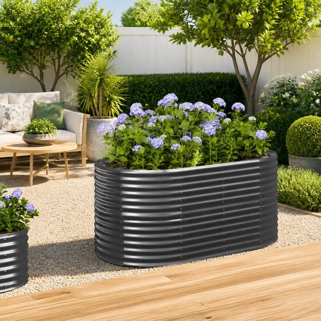 Raised Garden Bed Galvanised Steel 152 x 80 x 68 cm Anthracite