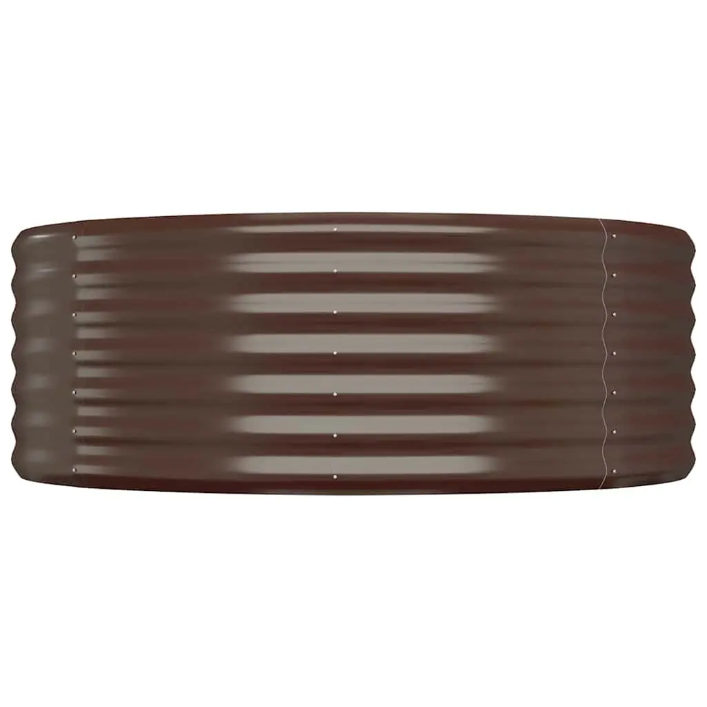 Raised Garden Bed Galvanised Steel 100x100x36 cm Brown