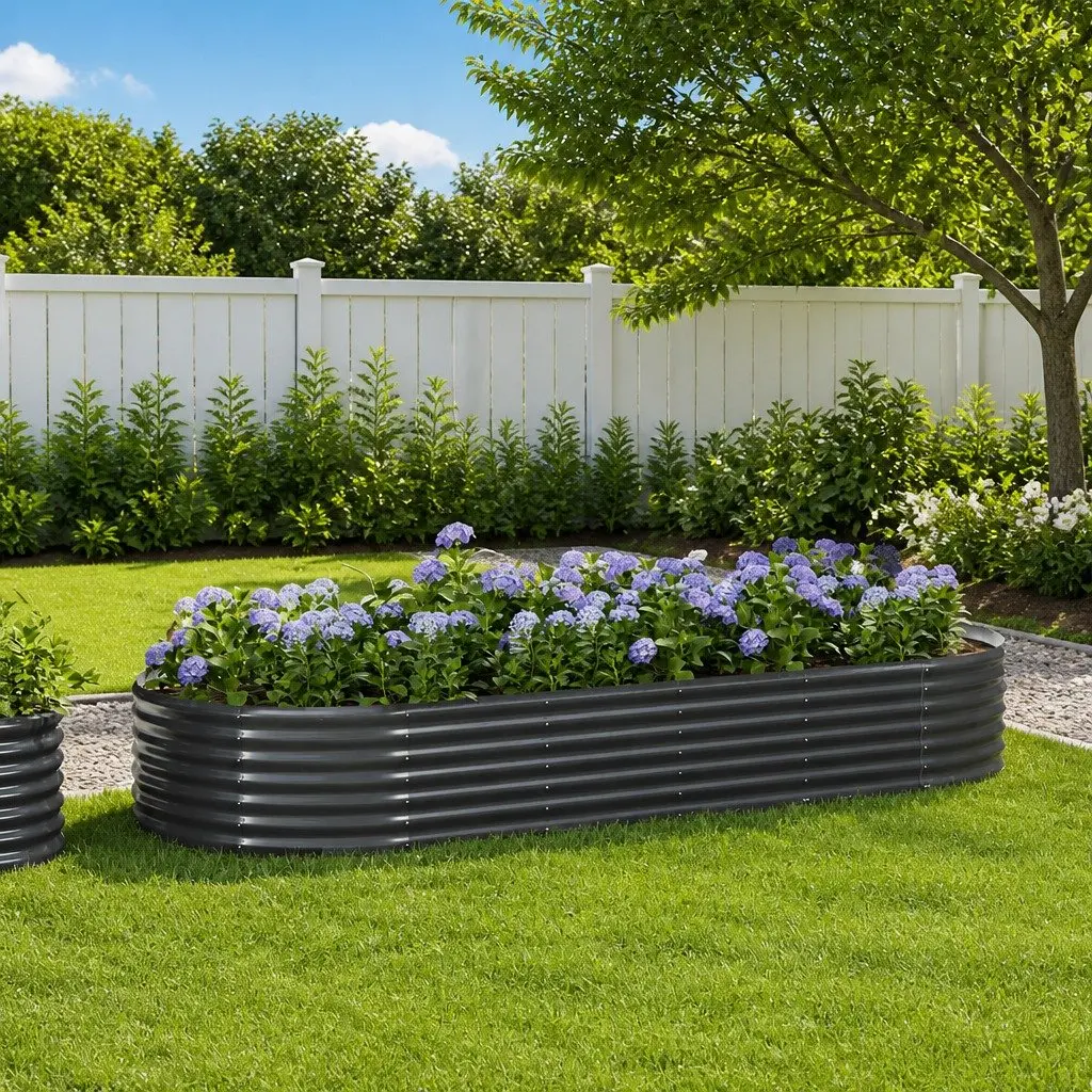 Anthracite Steel Raised Garden Bed Planter