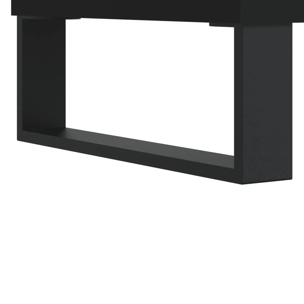 3 Piece Bathroom Furniture Set Engineered Wood Black Cabinet Sink Vanity Storage