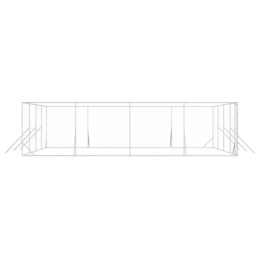 Dog Kennel Run Enclosure Galvanised Steel 8x8x2m Silver