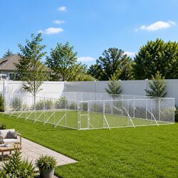 Galvanised Steel Outdoor Dog Kennel Run 8x16x2 m