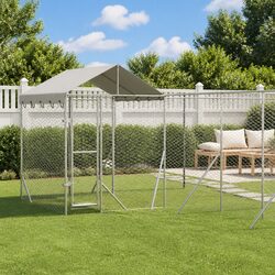 Galvanised Steel Outdoor Dog Kennel with Roof 10x8x2.5m