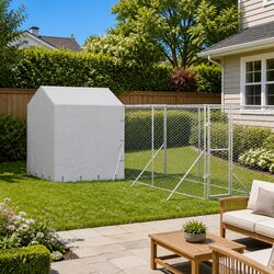Heavy-Duty Outdoor Dog Kennel with Roof 10x6x2.5 m