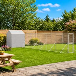 Heavy-Duty Outdoor Dog Kennel with Roof 12x12x2.5m