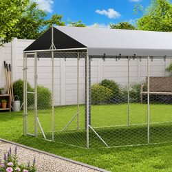 Heavy-Duty Outdoor Dog Kennel Run with Roof 3x4.5x2.5m