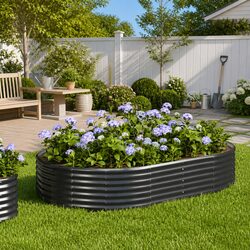 Galvanised Steel Raised Garden Bed for Vegetables and Herbs