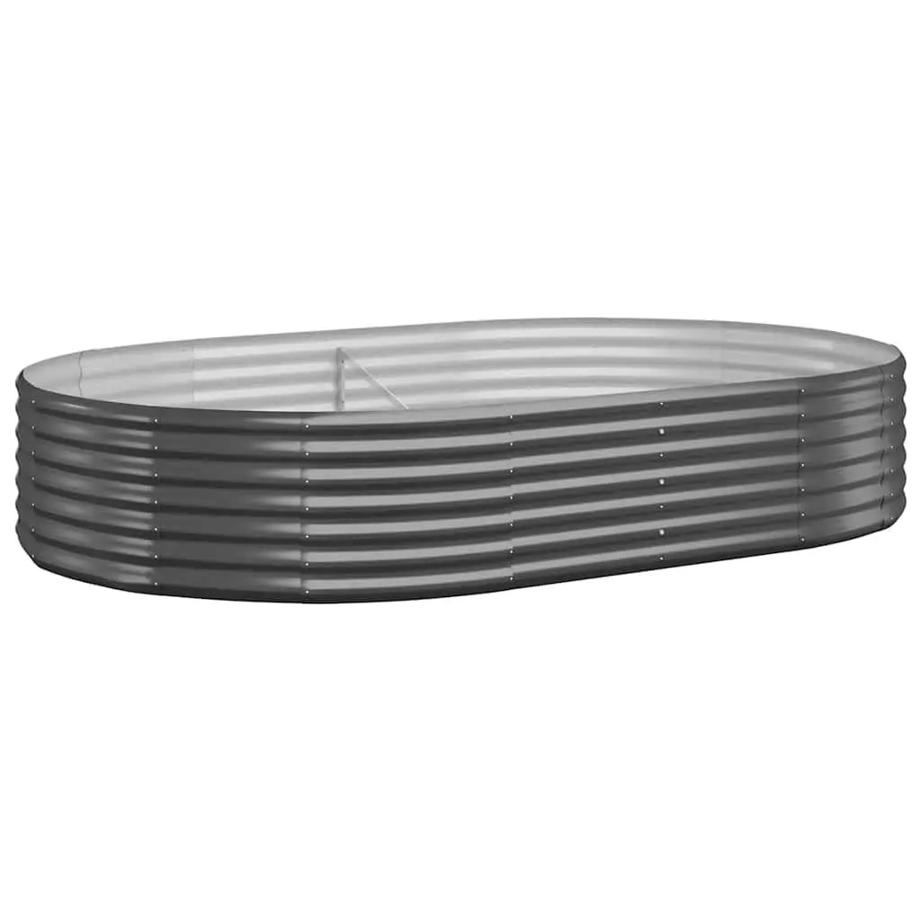 Raised Garden Bed Galvanised Steel 214x140x36cm Anthracite
