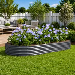 Garden Raised Bed Galvanised Steel Planter Outdoor Patio Balcony Vegetable