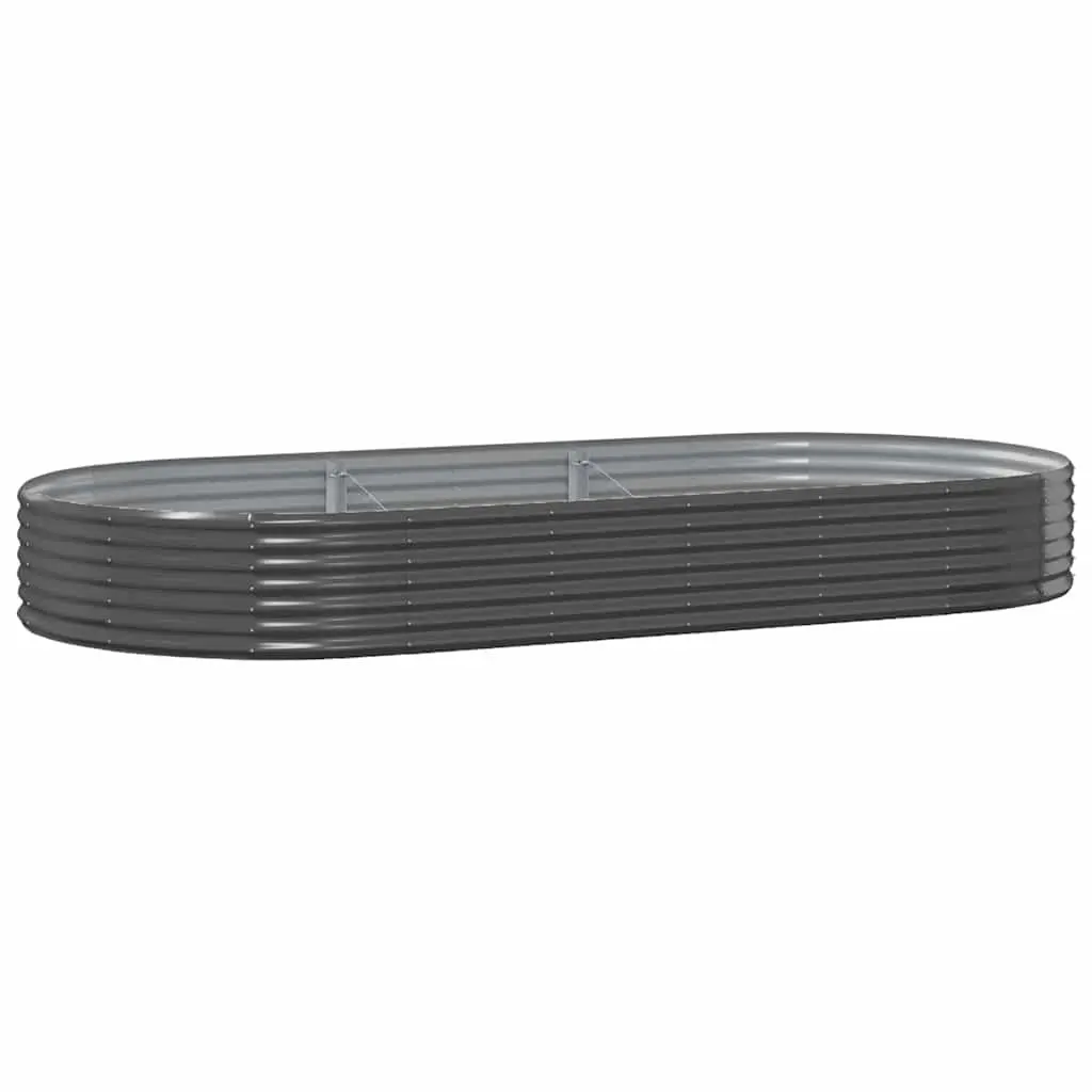 Anthracite Galvanised Steel Garden Raised Bed 296x140x36cm