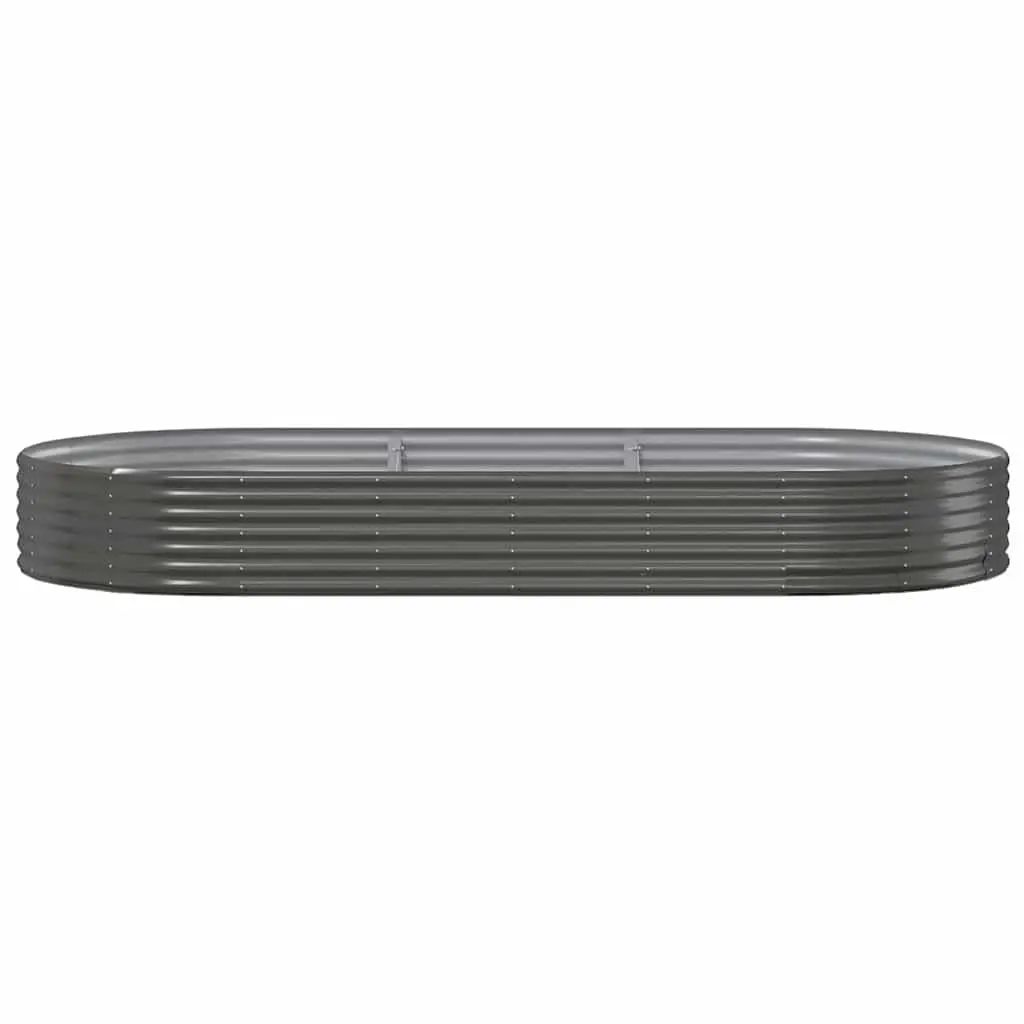 Anthracite Galvanised Steel Garden Raised Bed 296x140x36cm