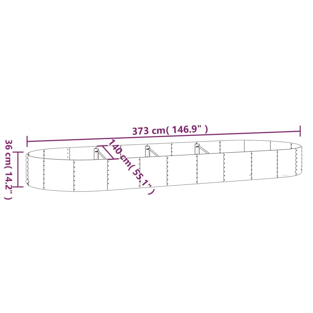 Garden Raised Bed Galvanised Steel Planter Box Outdoor Vegetable Flower Herb Pot