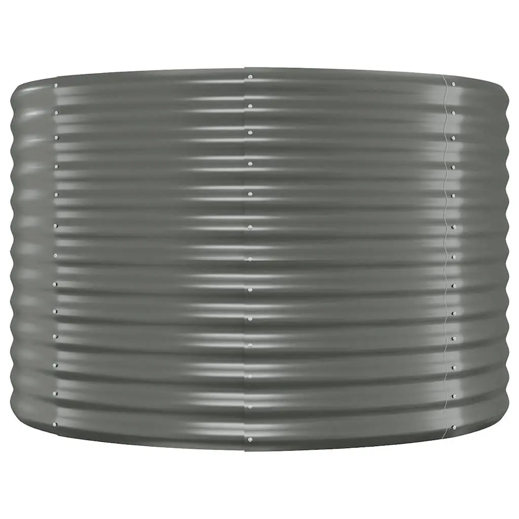 Raised Garden Bed Planter Galvanised Steel Frame 100 x 100 x 68 cm Grey