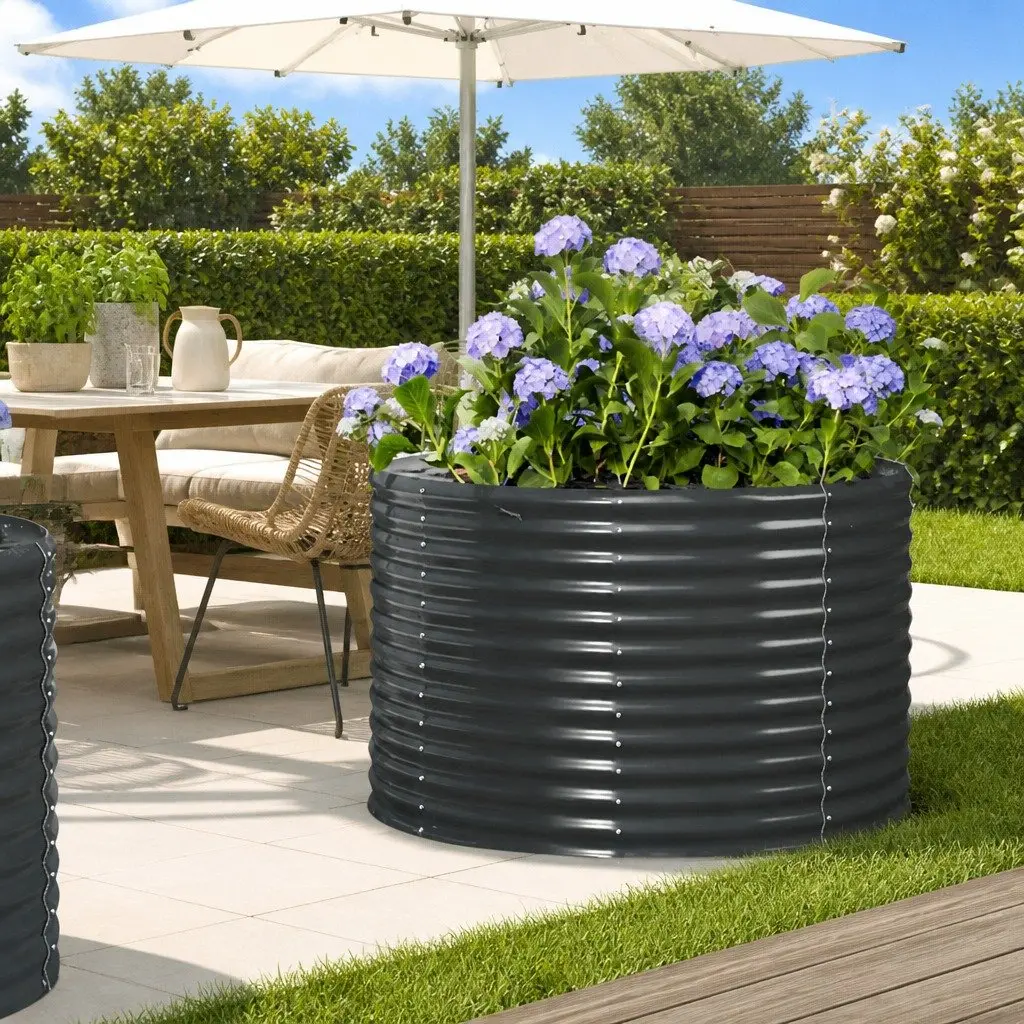Raised Garden Bed Galvanised Steel 100 x 100 x 68 cm Anthracite