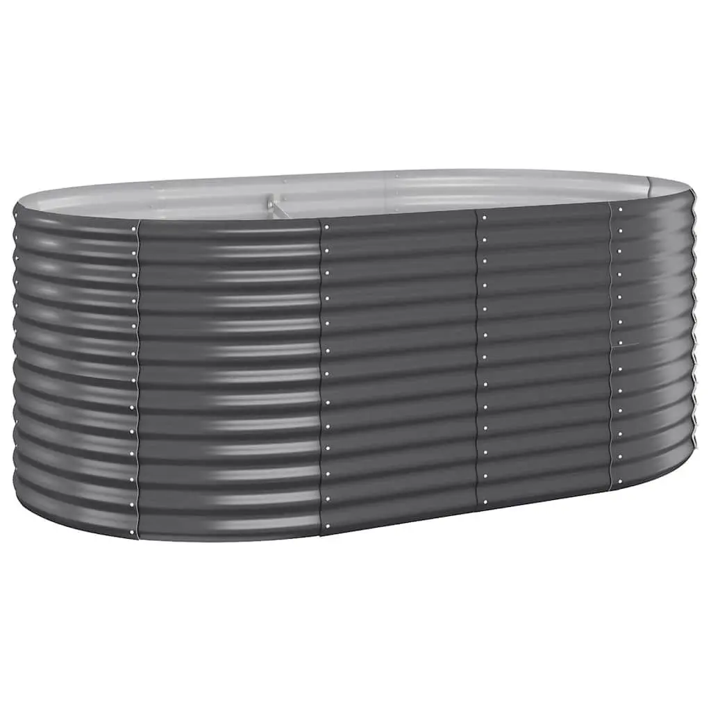 Anthracite Raised Garden Bed with Steel Frame