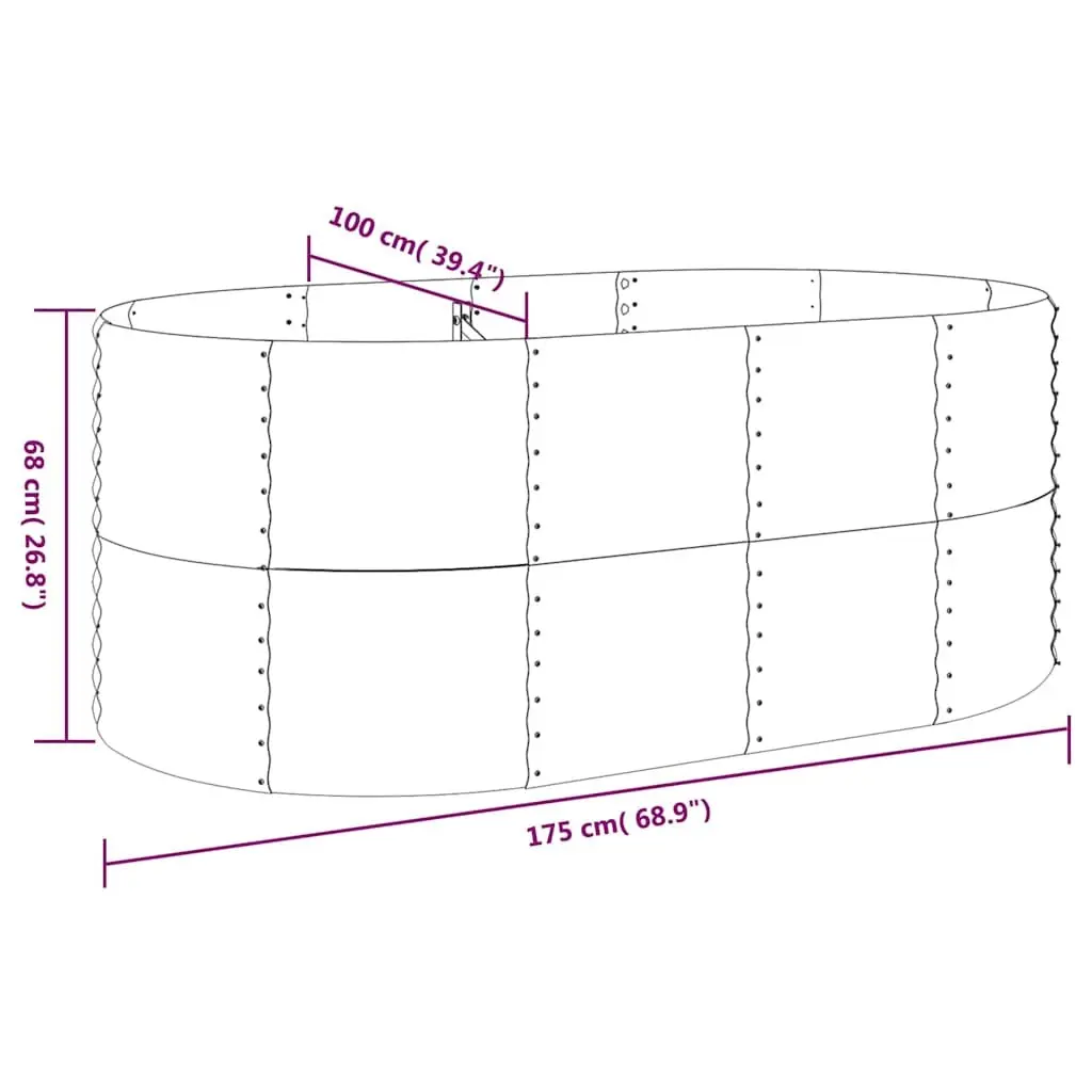 Anthracite Raised Garden Bed with Steel Frame