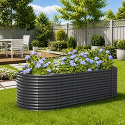 Sturdy Galvanised Steel Raised Bed Planter for Garden