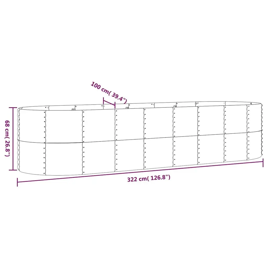 Galvanised Steel Garden Raised Bed Planter Box