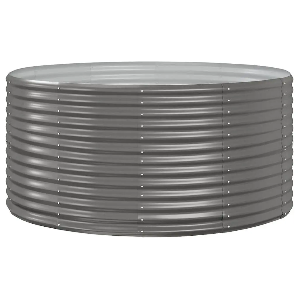 Raised Garden Bed Galvanised Steel 140x140x68 cm Grey