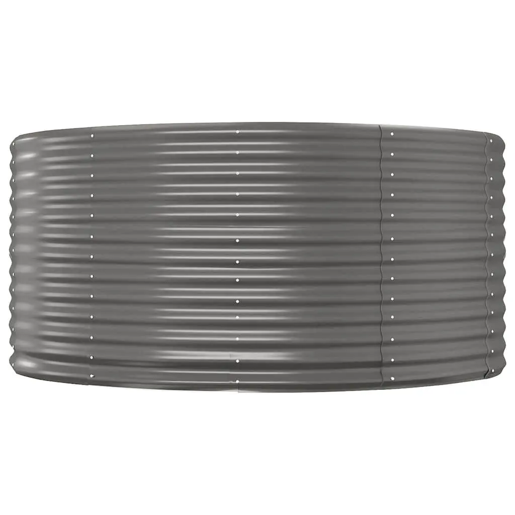 Raised Garden Bed Galvanised Steel 140x140x68 cm Grey