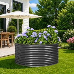 Galvanised Steel Garden Raised Bed 140x140x68cm