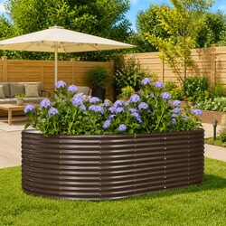 Large Brown Outdoor Garden Raised Bed Planter Box