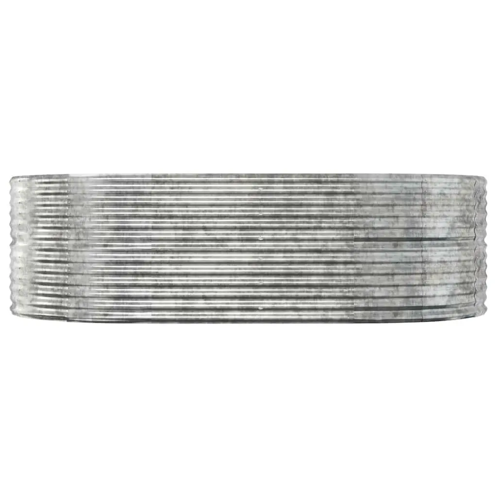Garden Raised Bed Planter Galvanised Steel 212x140x68 cm Silver